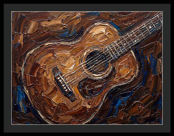 Acoustic Guitar In Palette Knife Style