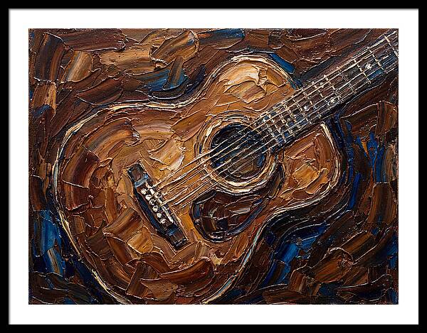 Acoustic Guitar In Palette Knife Style