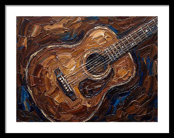 Acoustic Guitar In Palette Knife Style