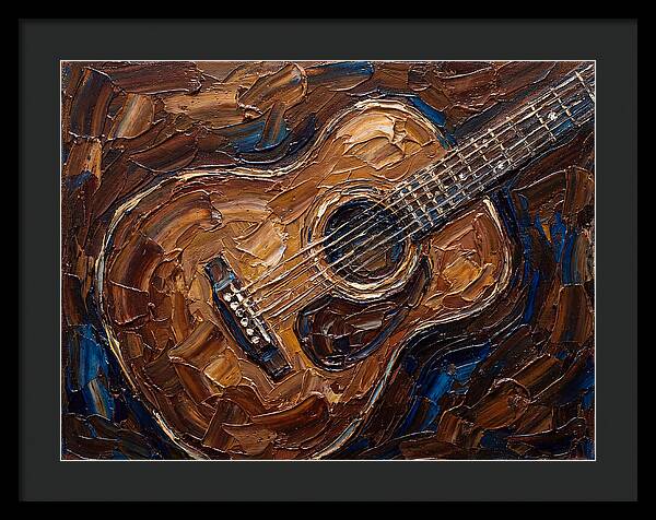 Acoustic Guitar In Palette Knife Style