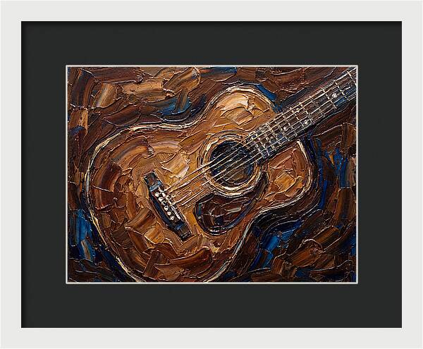 Acoustic Guitar In Palette Knife Style