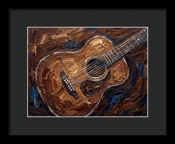 Acoustic Guitar In Palette Knife Style