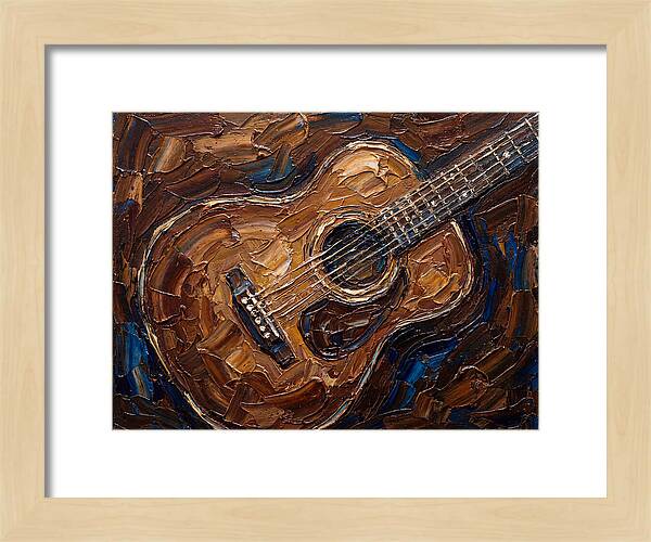Acoustic Guitar In Palette Knife Style