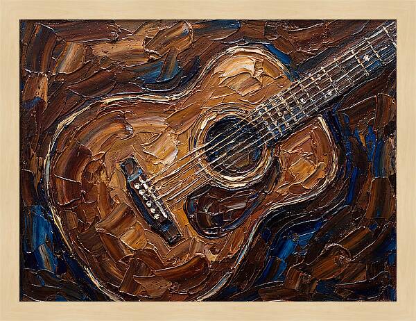 Acoustic Guitar In Palette Knife Style