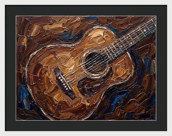 Acoustic Guitar In Palette Knife Style