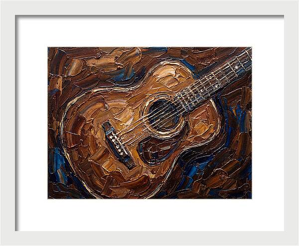 Acoustic Guitar In Palette Knife Style