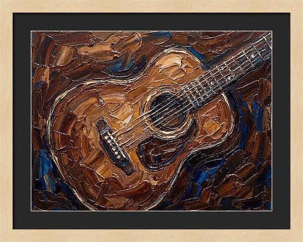 Acoustic Guitar In Palette Knife Style