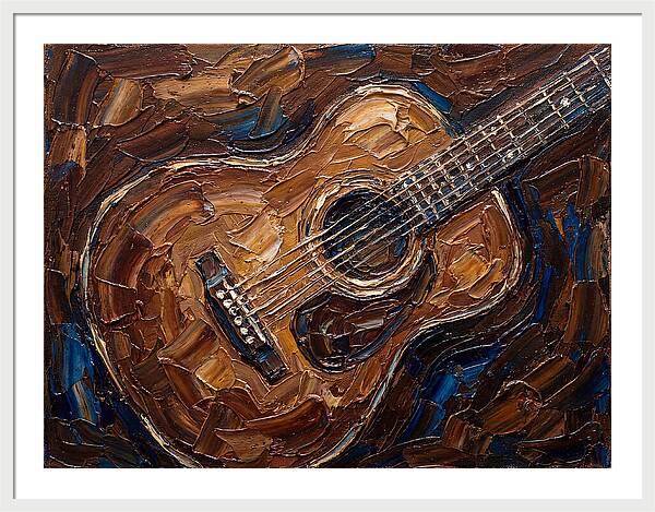 Acoustic Guitar In Palette Knife Style
