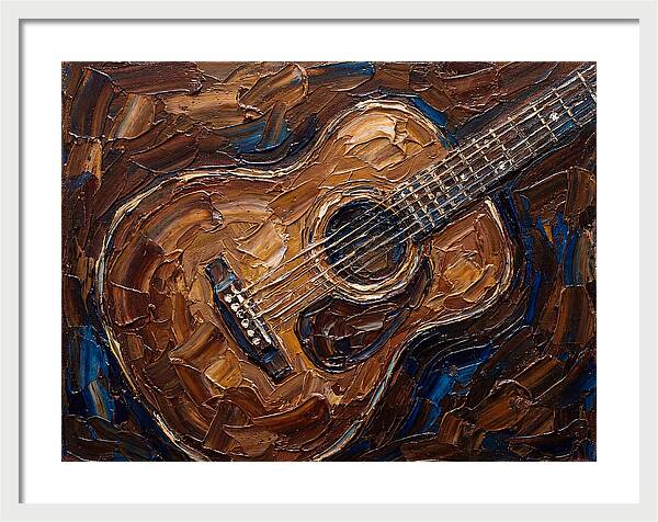 Acoustic Guitar In Palette Knife Style