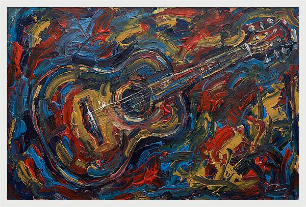 Acoustic Guitar In Vibrant Colors
