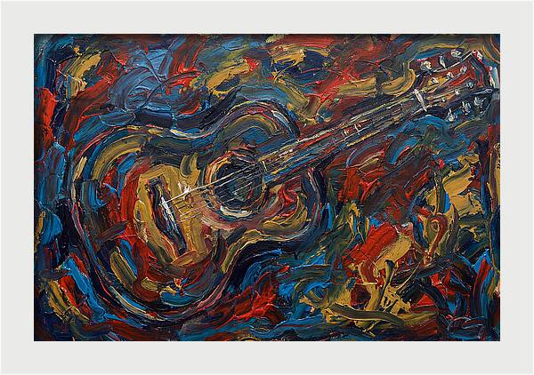 Acoustic Guitar In Vibrant Colors