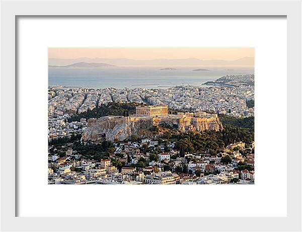 Acropolis Overlooking Athens At Dusk