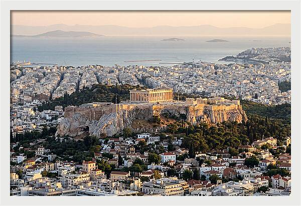Acropolis Overlooking Athens At Dusk