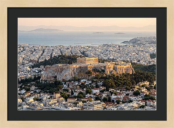 Acropolis Overlooking Athens At Dusk