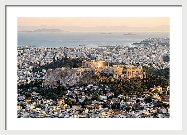 Acropolis Overlooking Athens At Dusk