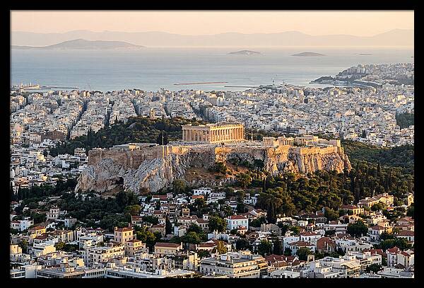 Acropolis Overlooking Athens At Dusk