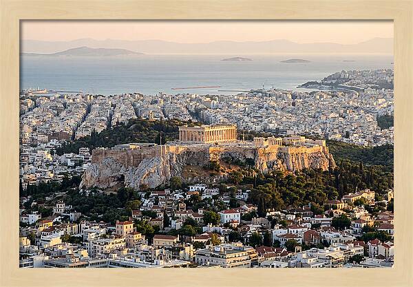Acropolis Overlooking Athens At Dusk