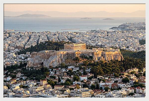 Acropolis Overlooking Athens At Dusk