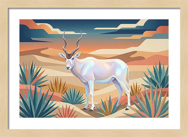 Addax In The Desert