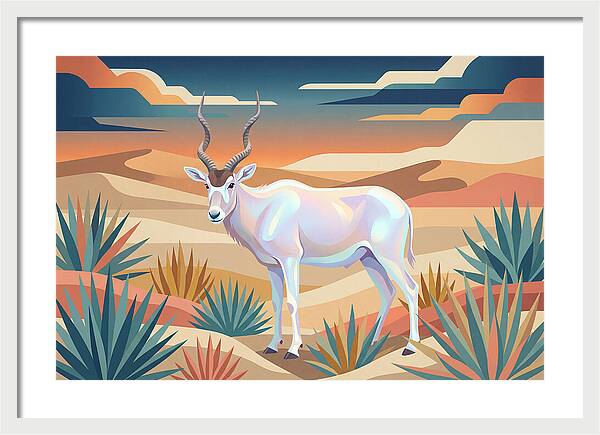 Addax In The Desert