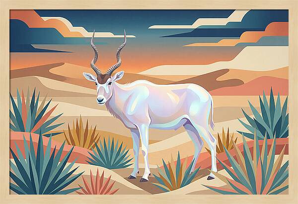 Addax In The Desert