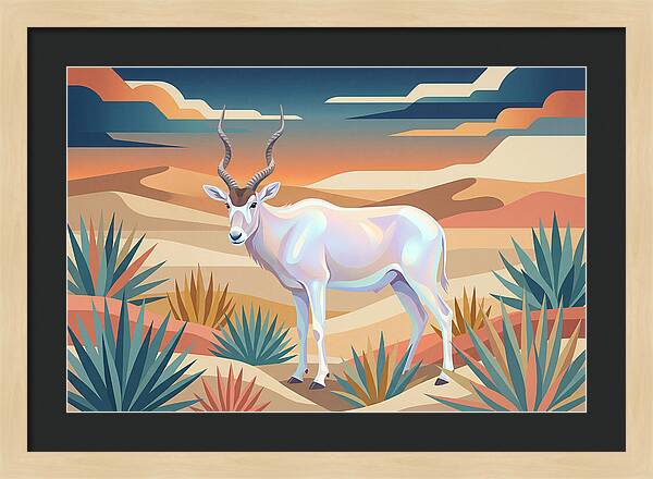 Addax In The Desert