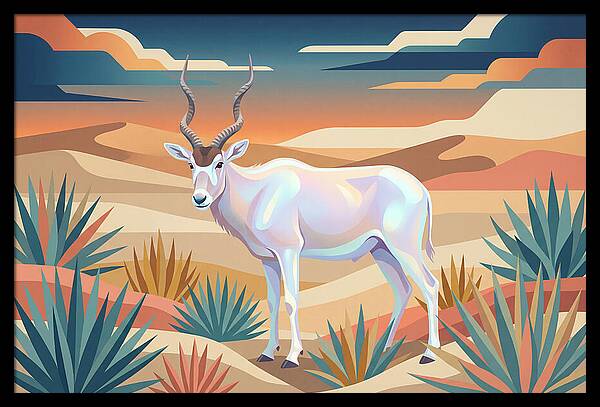 Addax In The Desert