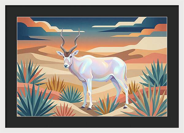 Addax In The Desert