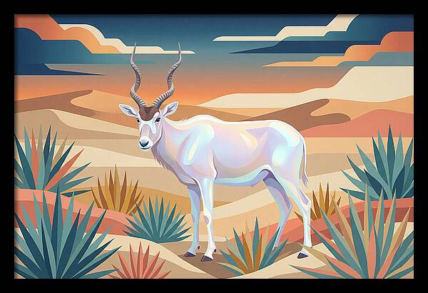 Addax In The Desert