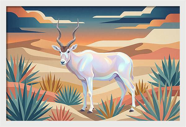 Addax In The Desert
