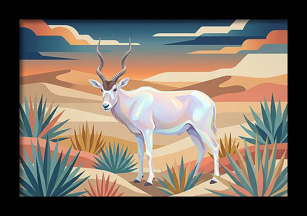 Addax In The Desert