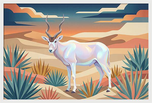 Addax In The Desert