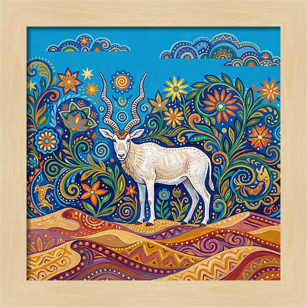 Addax In Vibrant Landscape