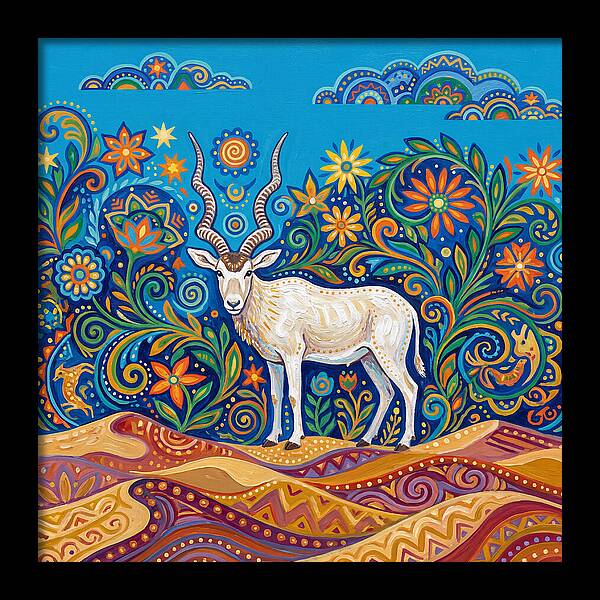 Addax In Vibrant Landscape