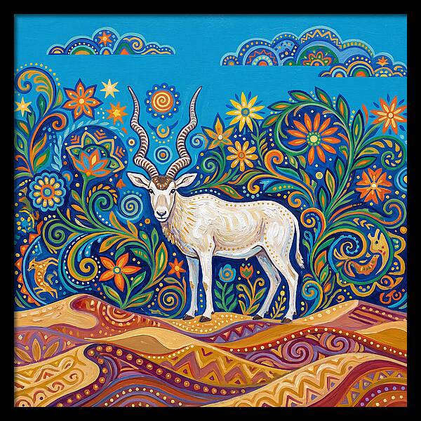 Addax In Vibrant Landscape