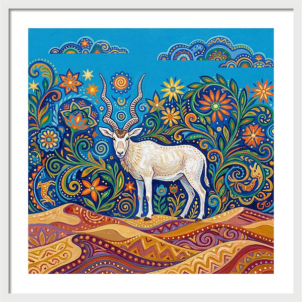 Addax In Vibrant Landscape