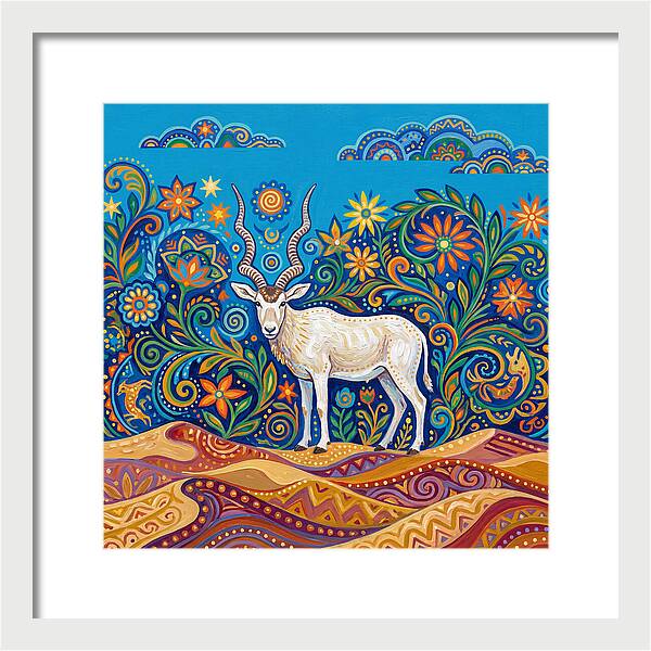 Addax In Vibrant Landscape