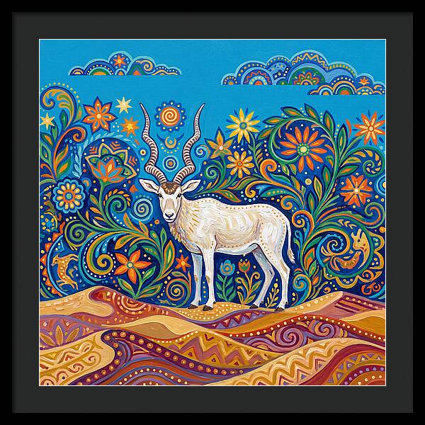 Addax In Vibrant Landscape