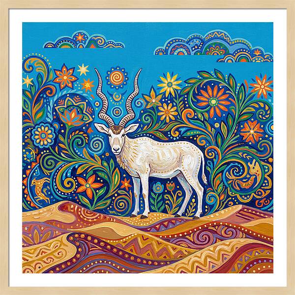 Addax In Vibrant Landscape