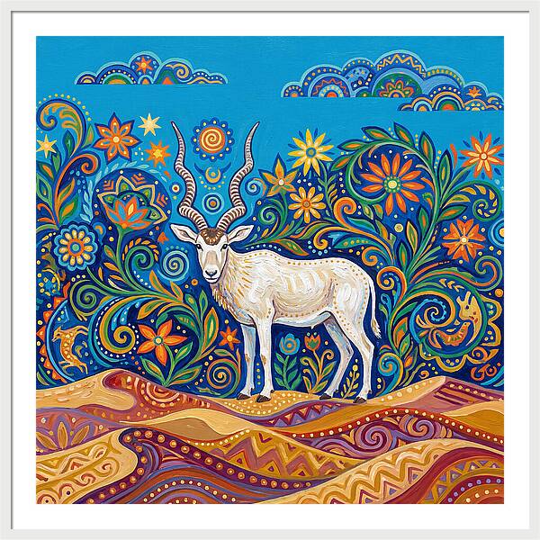 Addax In Vibrant Landscape