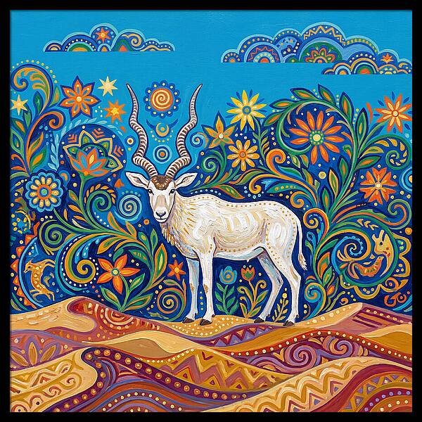 Addax In Vibrant Landscape