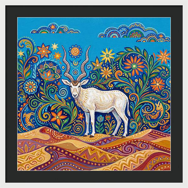 Addax In Vibrant Landscape