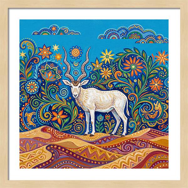 Addax In Vibrant Landscape