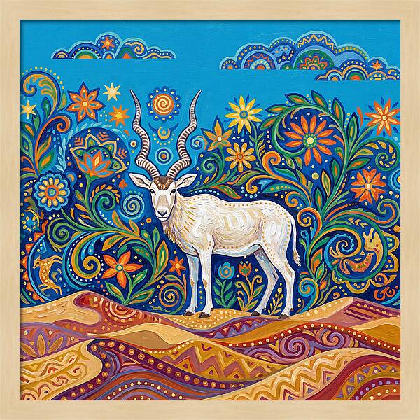 Addax In Vibrant Landscape