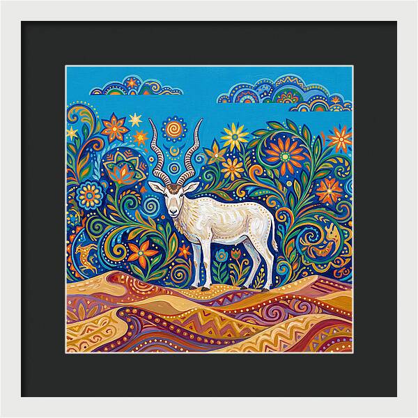 Addax In Vibrant Landscape
