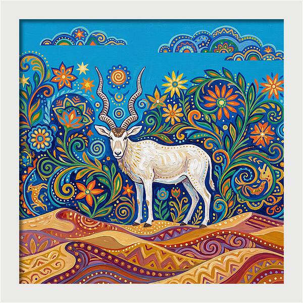 Addax In Vibrant Landscape