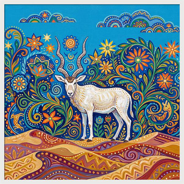 Addax In Vibrant Landscape