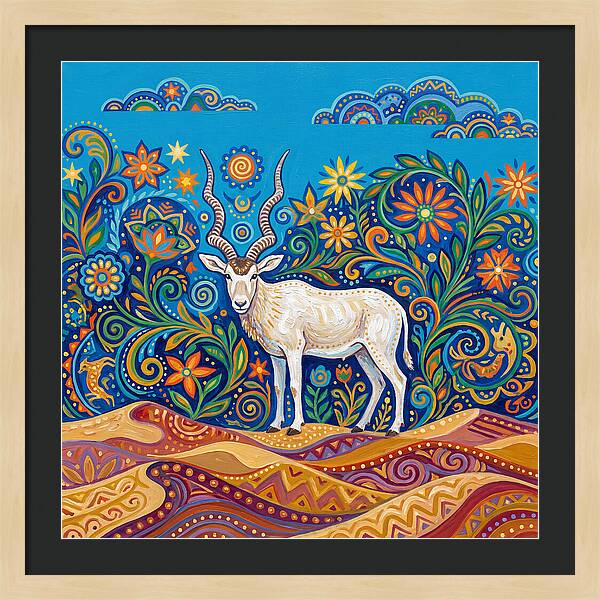 Addax In Vibrant Landscape
