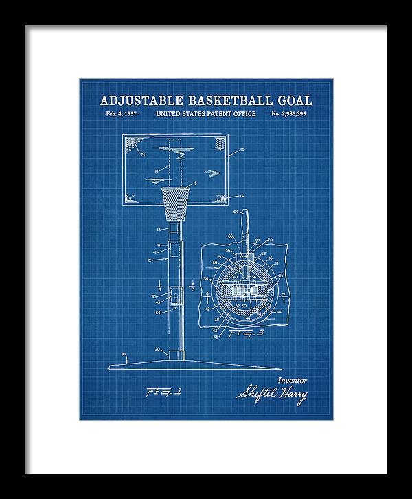 Adjustable Basketball Goal Blueprint Patent Us2986395