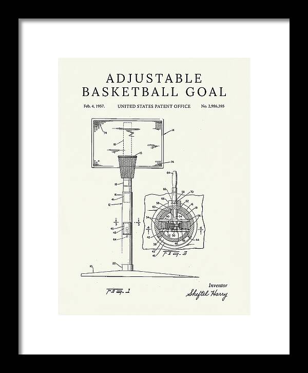 Adjustable Basketball Goal Minimalist Patent Us2986395